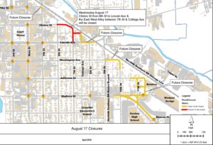 Overall with Road Closures August 2016 Clinton Sixth St.1