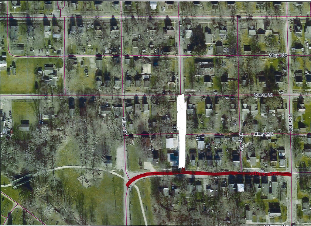 Screenshot of map depicting Oakridge Avenue