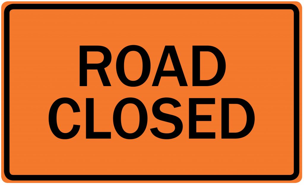 "Road Closed" sign
