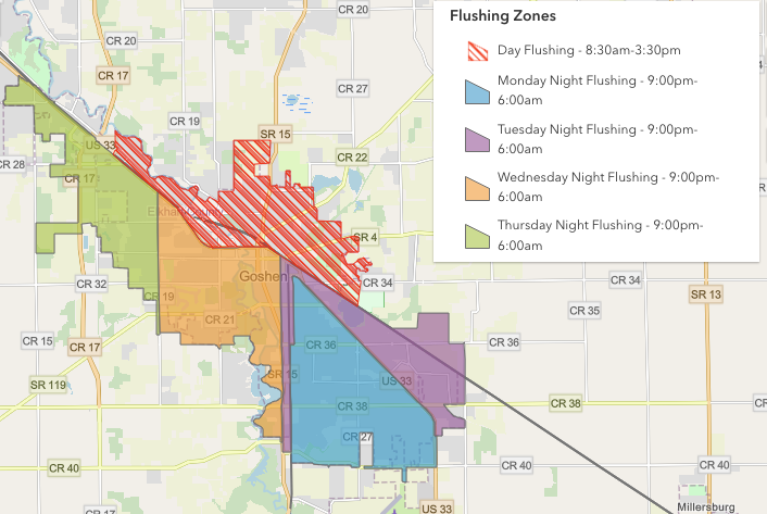 Map of flushing zones