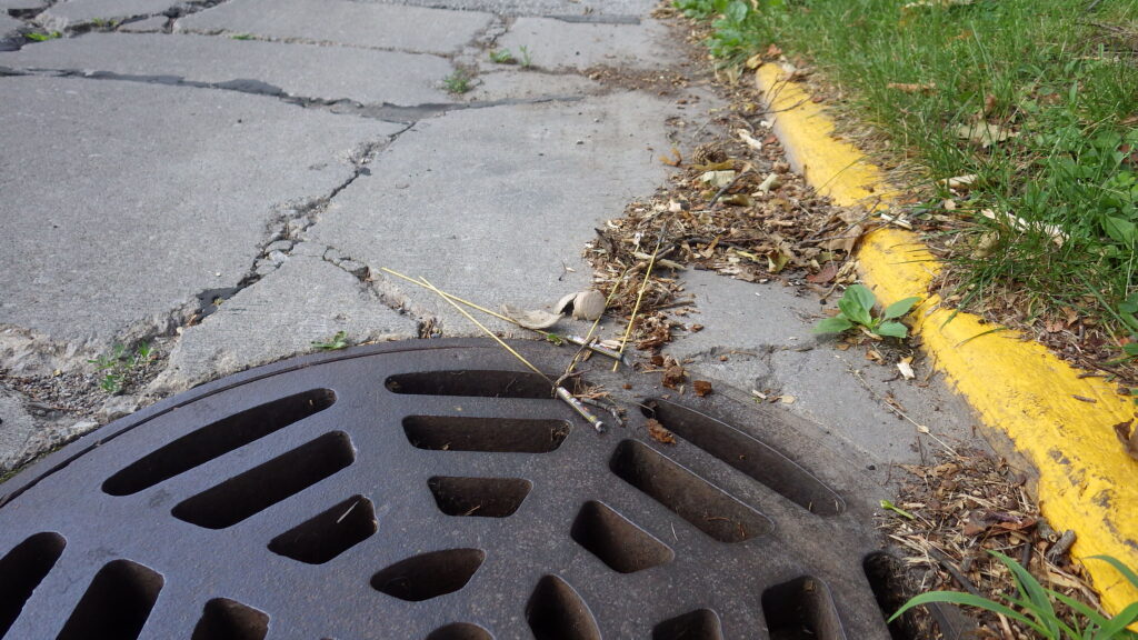 Used fireworks near a storm drain