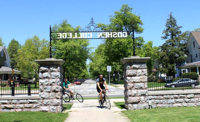 Parkside Neighborhood - Goshen College entrance